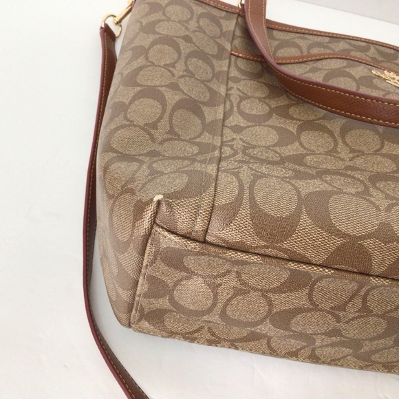 Coach Brown and Tan Signature C’s Tote/Crossbody - Picture 8 of 11